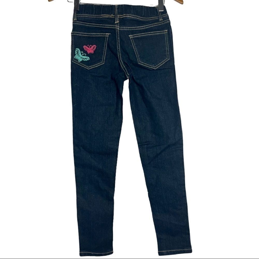 Route 66 Jeggings with Butterflies in Blue Denim Girls Size 10 - Picture 2 of 4